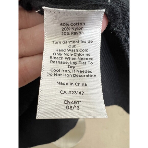 Talbots Woman knit Sweater Plus 2XL Kimono Sleeve Sequin Boat Neck Black New - Picture 8 of 10